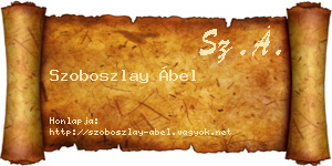Szoboszlay Ábel névjegykártya